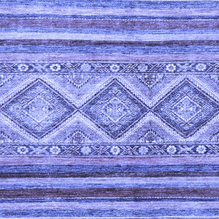 Machine Washable Southwestern Blue Country Rug, wshabs2439blu