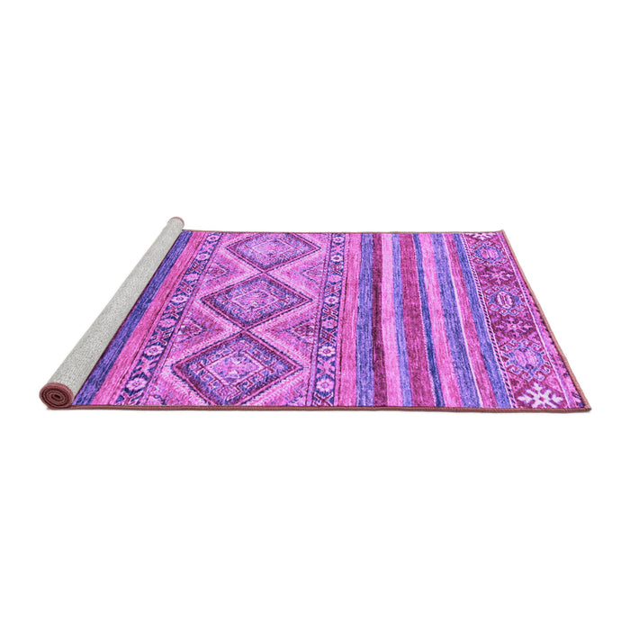 Sideview of Machine Washable Southwestern Purple Country Area Rugs, wshabs2439pur