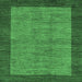 Square Machine Washable Abstract Emerald Green Modern Area Rugs, wshabs243emgrn