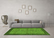 Machine Washable Abstract Green Modern Area Rugs in a Living Room,, wshabs243grn