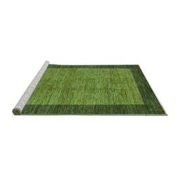 Sideview of Machine Washable Abstract Turquoise Modern Area Rugs, wshabs243turq