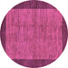 Round Machine Washable Abstract Purple Modern Area Rugs, wshabs243pur