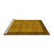 Sideview of Machine Washable Abstract Yellow Modern Rug, wshabs243yw