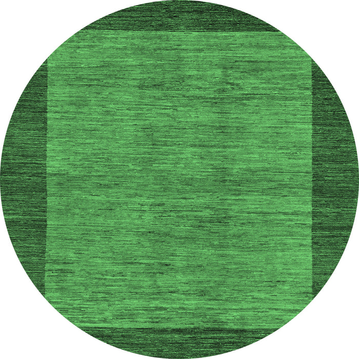 Round Abstract Emerald Green Modern Rug, abs243emgrn