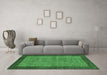 Machine Washable Abstract Emerald Green Modern Area Rugs in a Living Room,, wshabs243emgrn