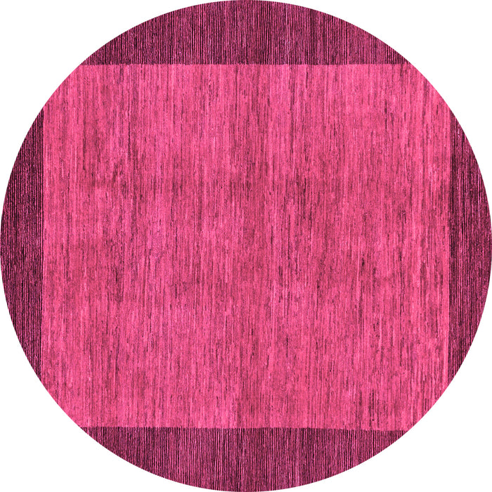 Round Machine Washable Abstract Pink Modern Rug, wshabs243pnk