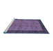 Sideview of Machine Washable Abstract Blue Modern Rug, wshabs243blu