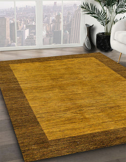 Machine Washable Abstract Dark Orange Rug in a Family Room, wshabs243