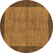 Round Abstract Brown Modern Rug, abs243brn