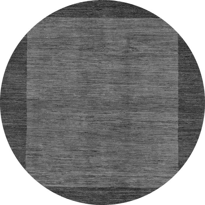 Round Machine Washable Abstract Gray Modern Rug, wshabs243gry