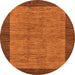 Round Abstract Orange Modern Rug, abs243org