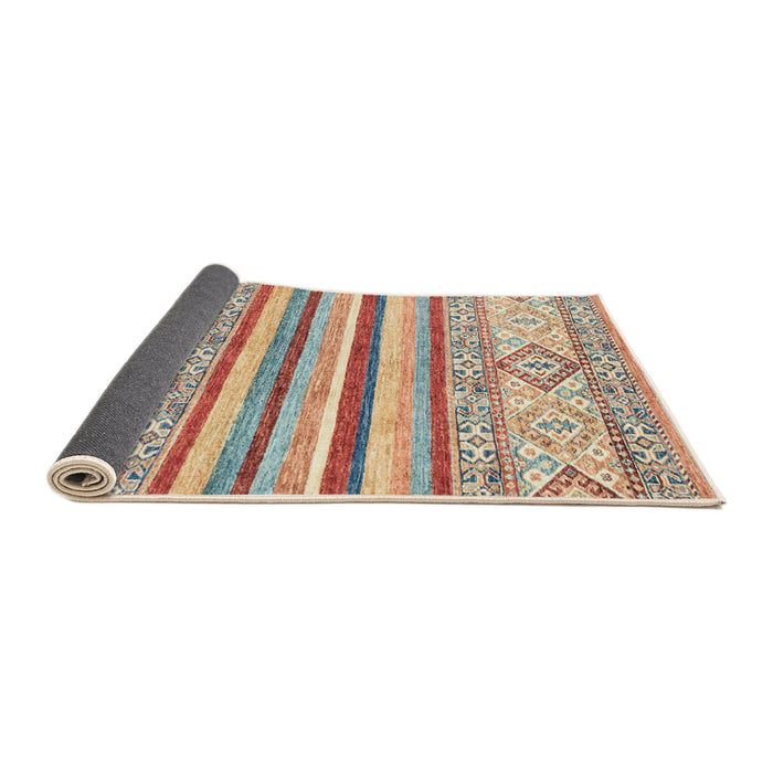 Sideview of Abstract Rust Pink Modern Rug, abs2440
