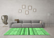 Machine Washable Abstract Emerald Green Modern Area Rugs in a Living Room,, wshabs2440emgrn