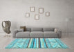 Machine Washable Abstract Light Blue Modern Rug in a Living Room, wshabs2440lblu