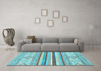 Machine Washable Abstract Light Blue Modern Rug, wshabs2440lblu