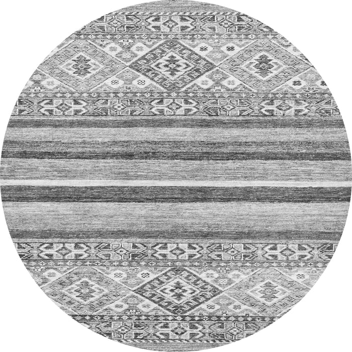 Round Abstract Gray Modern Rug, abs2440gry