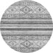 Round Abstract Gray Modern Rug, abs2440gry