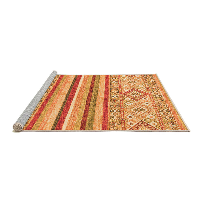 Sideview of Machine Washable Abstract Orange Modern Area Rugs, wshabs2440org