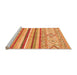 Sideview of Machine Washable Abstract Orange Modern Area Rugs, wshabs2440org