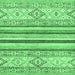 Square Machine Washable Abstract Emerald Green Modern Area Rugs, wshabs2440emgrn