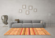 Machine Washable Abstract Orange Modern Area Rugs in a Living Room, wshabs2440org