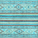 Square Machine Washable Abstract Light Blue Modern Rug, wshabs2440lblu