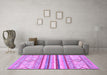 Machine Washable Abstract Purple Modern Area Rugs in a Living Room, wshabs2440pur