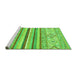 Sideview of Machine Washable Abstract Green Modern Area Rugs, wshabs2440grn