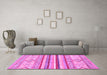 Machine Washable Abstract Pink Modern Rug in a Living Room, wshabs2440pnk