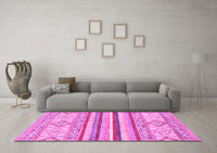 Machine Washable Abstract Pink Modern Rug, wshabs2440pnk