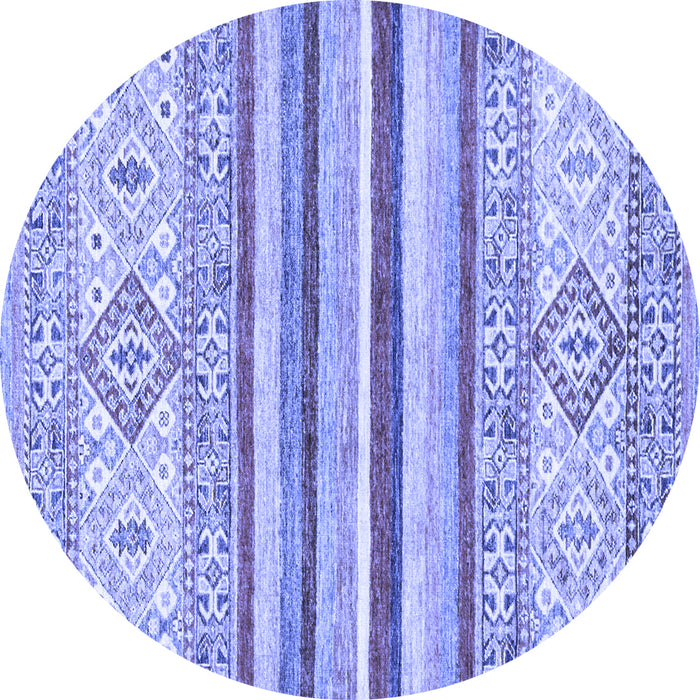 Round Machine Washable Abstract Blue Modern Rug, wshabs2440blu