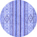 Round Machine Washable Abstract Blue Modern Rug, wshabs2440blu