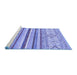 Sideview of Machine Washable Abstract Blue Modern Rug, wshabs2440blu