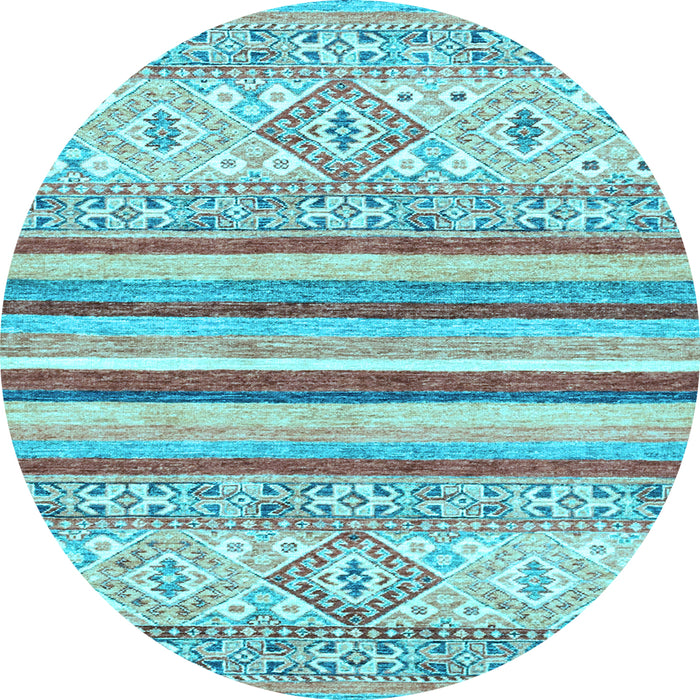 Round Machine Washable Abstract Light Blue Modern Rug, wshabs2440lblu