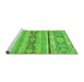 Sideview of Machine Washable Abstract Green Modern Area Rugs, wshabs2441grn