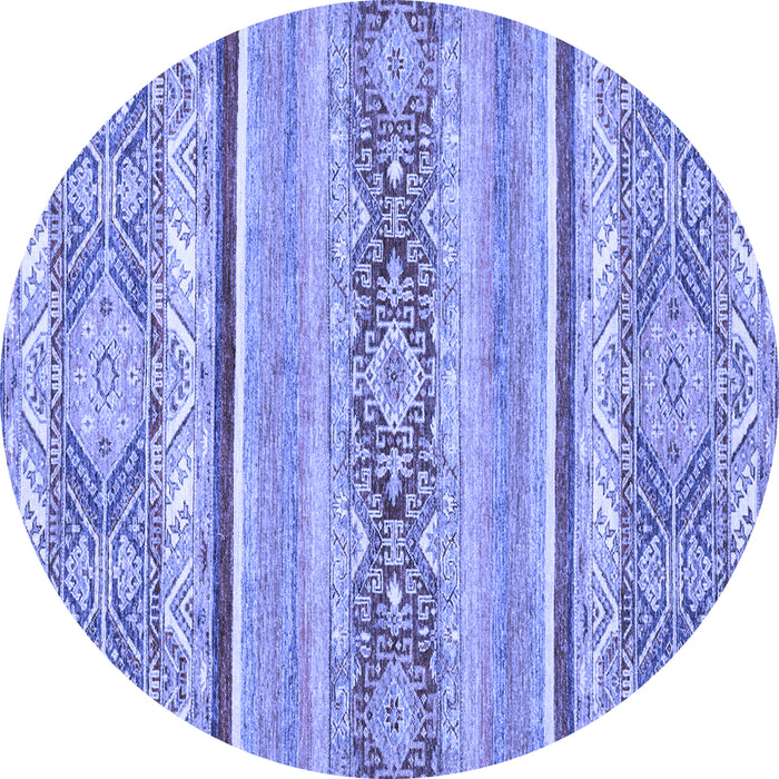 Round Abstract Blue Modern Rug, abs2441blu