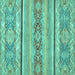 Square Machine Washable Abstract Turquoise Modern Area Rugs, wshabs2441turq