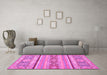 Machine Washable Abstract Pink Modern Rug in a Living Room, wshabs2441pnk