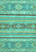 Machine Washable Abstract Turquoise Modern Area Rugs, wshabs2441turq