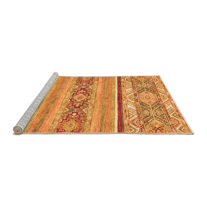 Sideview of Machine Washable Abstract Orange Modern Area Rugs, wshabs2441org