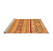 Sideview of Machine Washable Abstract Orange Modern Area Rugs, wshabs2441org