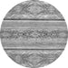 Round Machine Washable Abstract Gray Modern Rug, wshabs2441gry