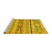 Sideview of Machine Washable Abstract Yellow Modern Rug, wshabs2441yw