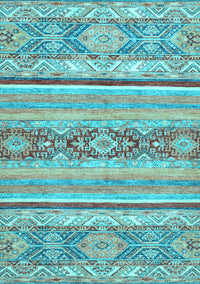 Abstract Light Blue Modern Rug, abs2441lblu