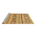 Sideview of Machine Washable Abstract Brown Modern Rug, wshabs2441brn