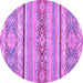 Round Abstract Purple Modern Rug, abs2441pur