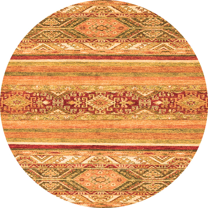 Round Abstract Orange Modern Rug, abs2441org