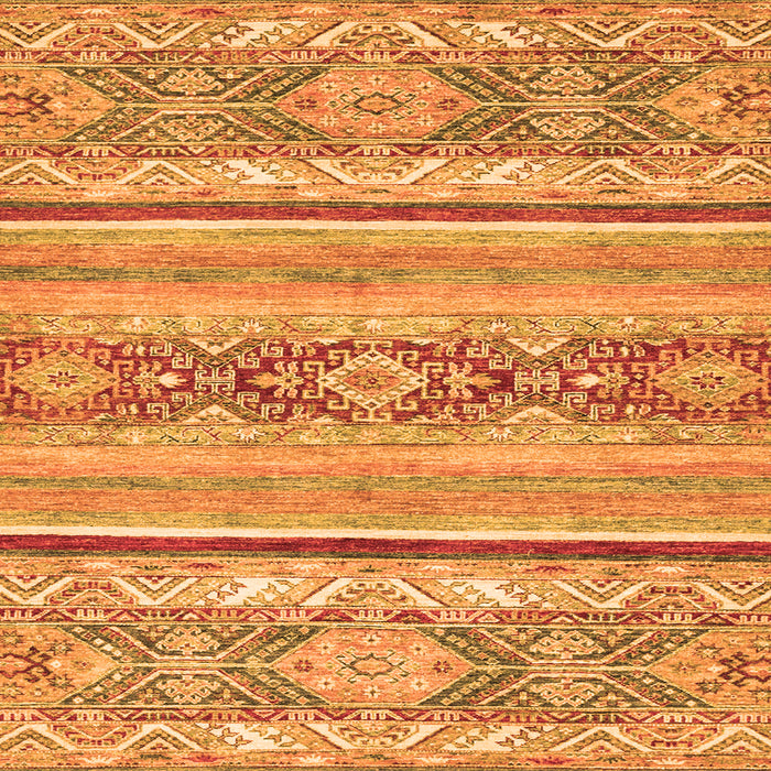 Square Machine Washable Abstract Orange Modern Area Rugs, wshabs2441org