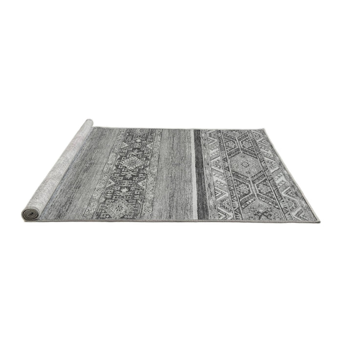 Sideview of Machine Washable Abstract Gray Modern Rug, wshabs2441gry