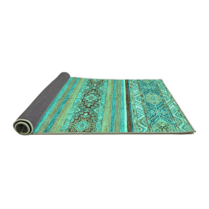 Sideview of Abstract Turquoise Modern Rug, abs2441turq